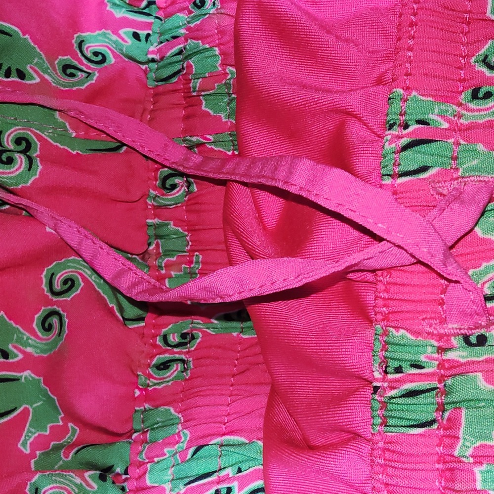 Zelos Seahorse‎ Print Running Shorts Womens Large Pink Green Athletic Gym Lined - Picture 5 of 7